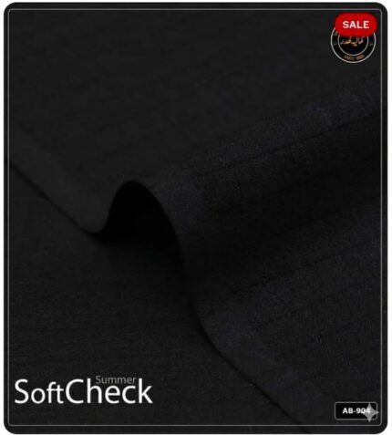 Jet Black Soft Linear Kamalia Khaddar Summer Collection