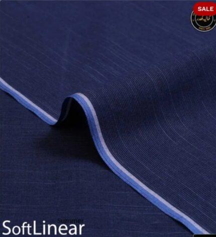 Navy Blue Soft Linear Kamalia Khaddar Summer Collection